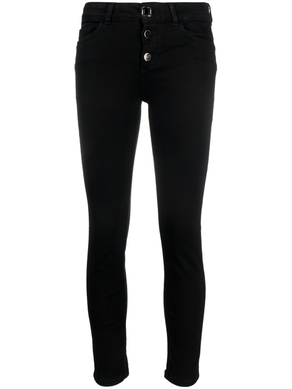 Mid-rise skinny-cut jeans - Black