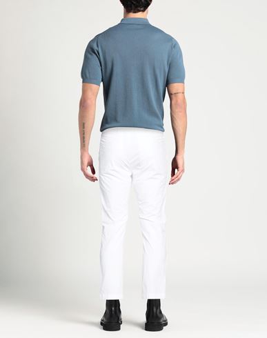 Man Pants White Size 30 Cotton, Elastane