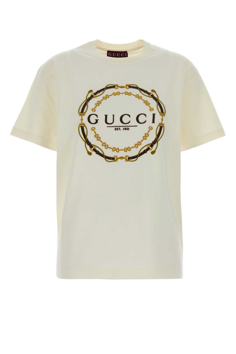 Gucci - cotton jersey top short sleeves crew neck