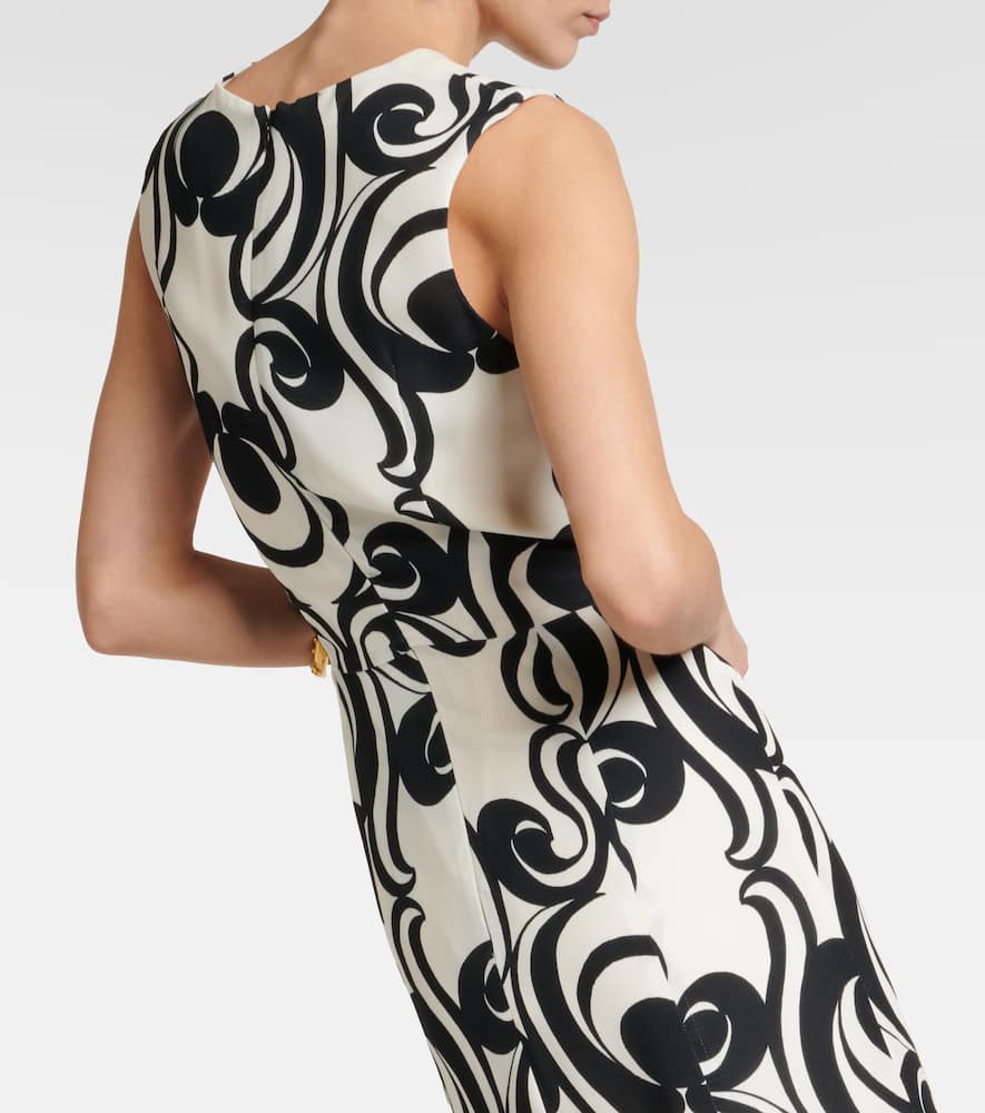Printed crêpe maxi dress