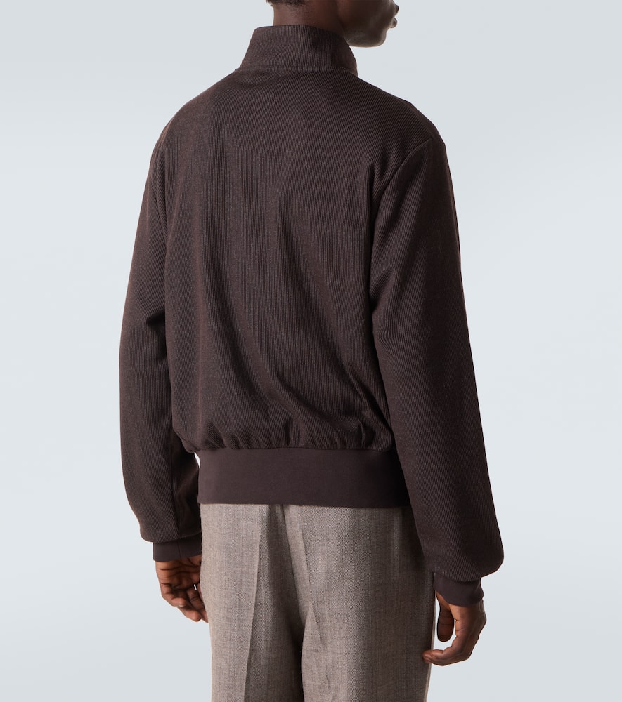 Mob ribbed-knit cotton-blend bomber jacket