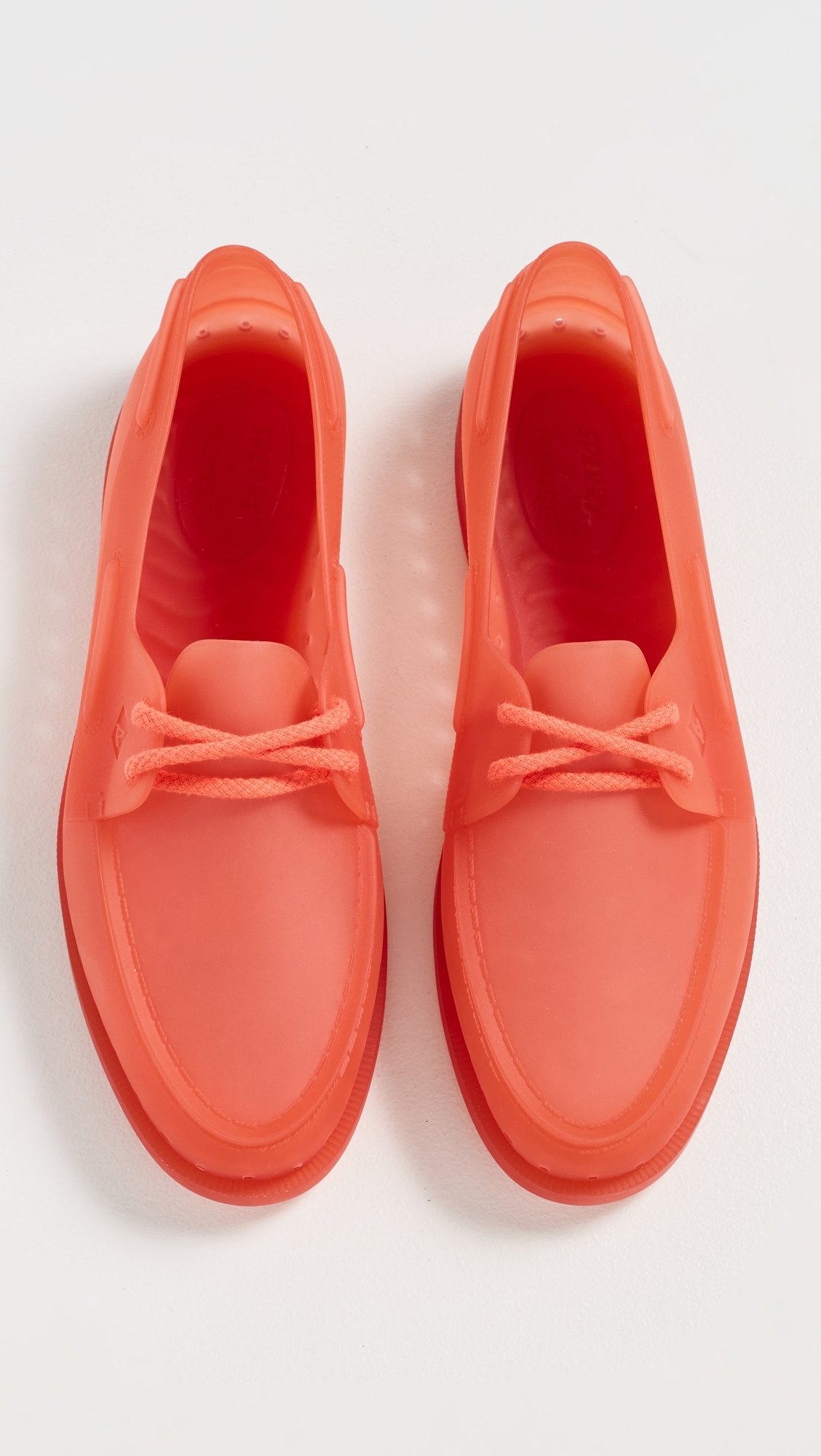 X Monse Authentic Original Jelly Boat Shoes Bright Orange