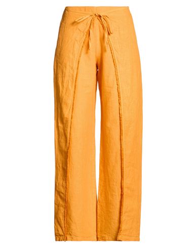 Woman Pants Orange Size 12 Linen