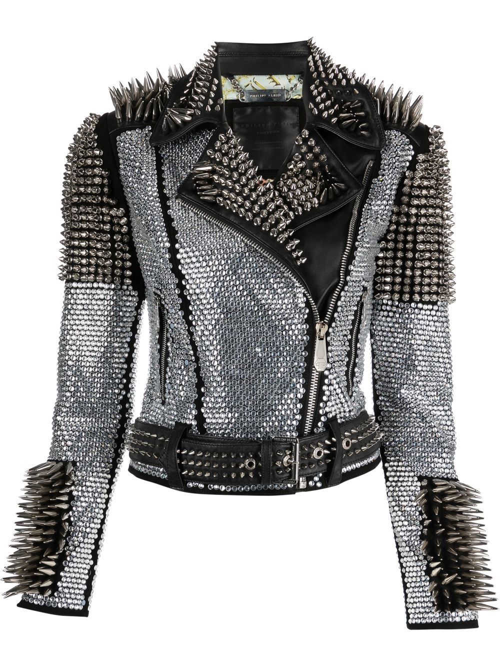 Crystal studded jacket - Black