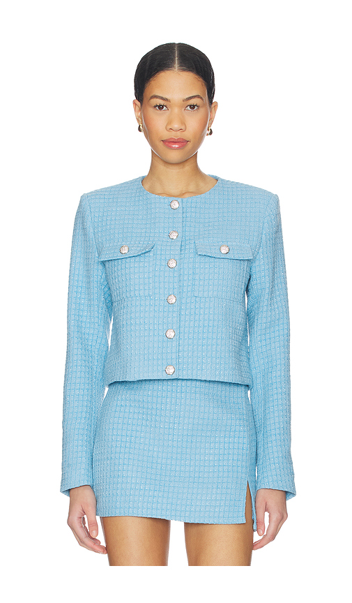 MORE TO COME Willow Crop Jacket in Baby Blue. L. Also in XXS, XS, S