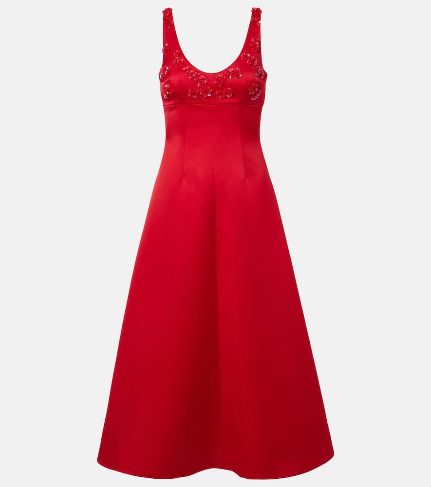 Abella embellished satin midi dress