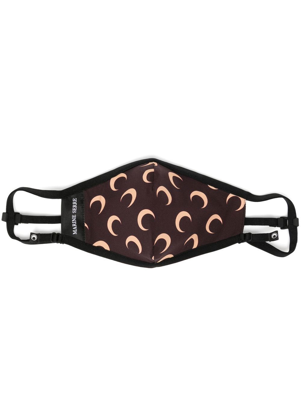 Crescent moon print face mask - Black