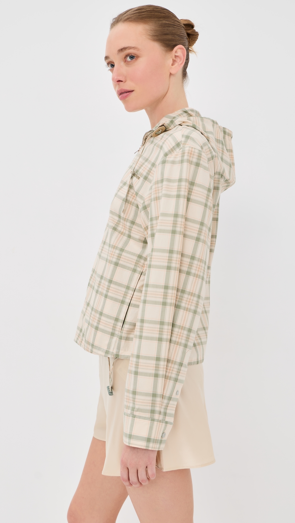 Hooded Check Jacket Green/Orange