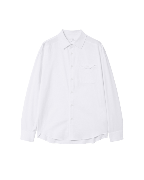 Pocket button panel shirt WHITE