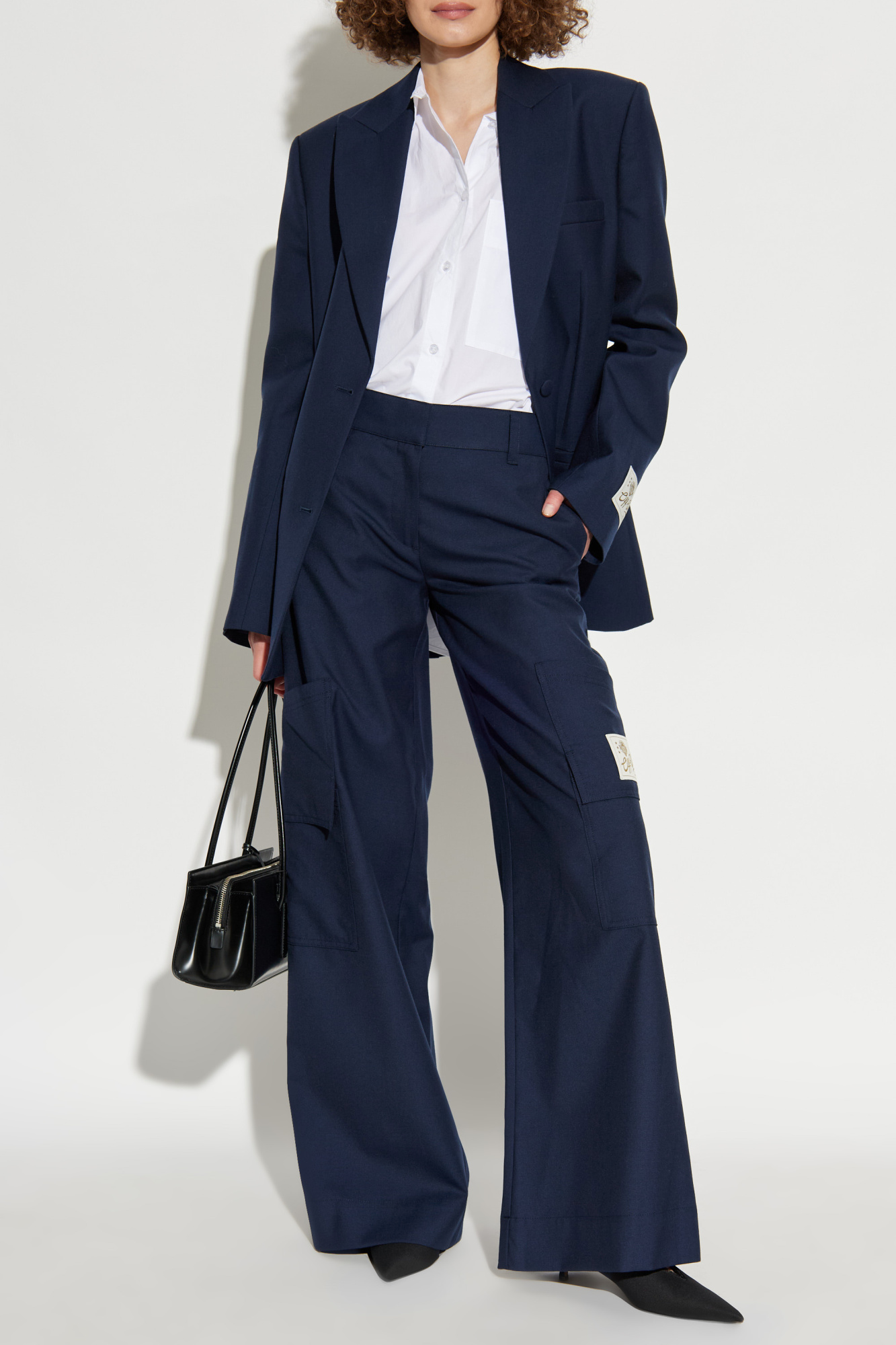 Loose-fit Blazer, Women's, Navy Blue