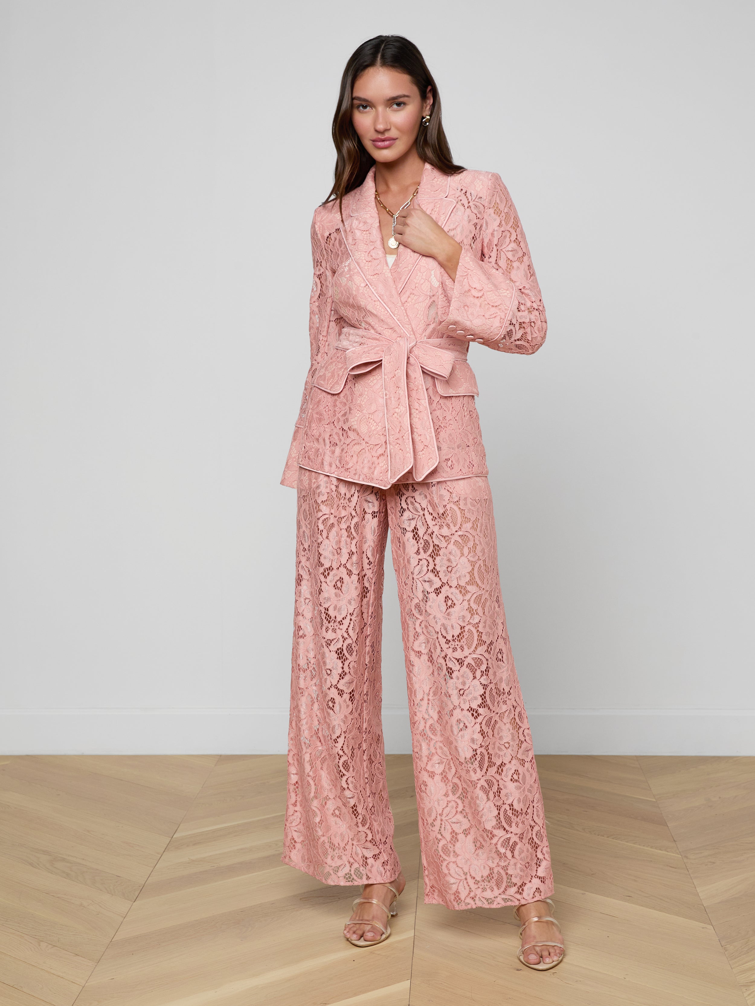 Jordana Lace Blazer In Parfait