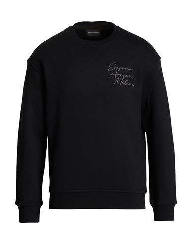 Man Sweatshirt Black Size L Cotton, Modal