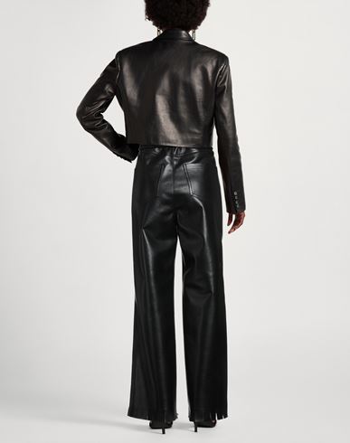 Nanushka Woman Pants Black Size L Polyester, Polyurethane, Leather, Polyamide