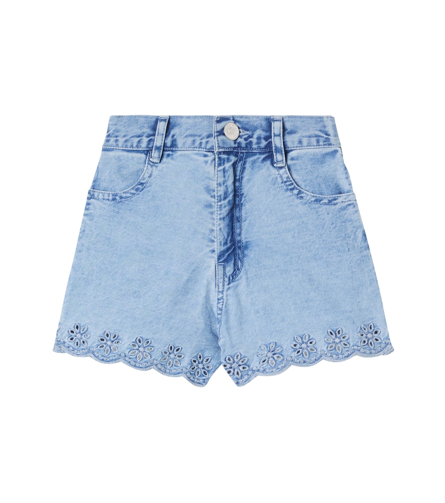 The New Society Niobe embroidered denim shorts