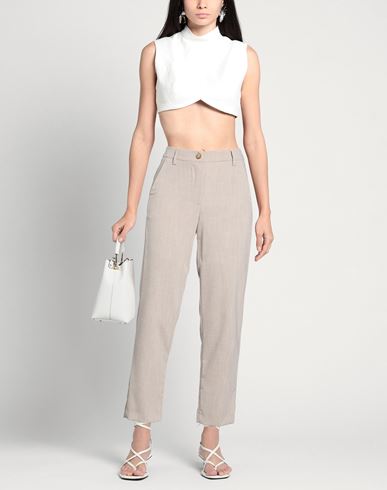 Woman Pants Beige Size 16 Polyester, Viscose, Elastane
