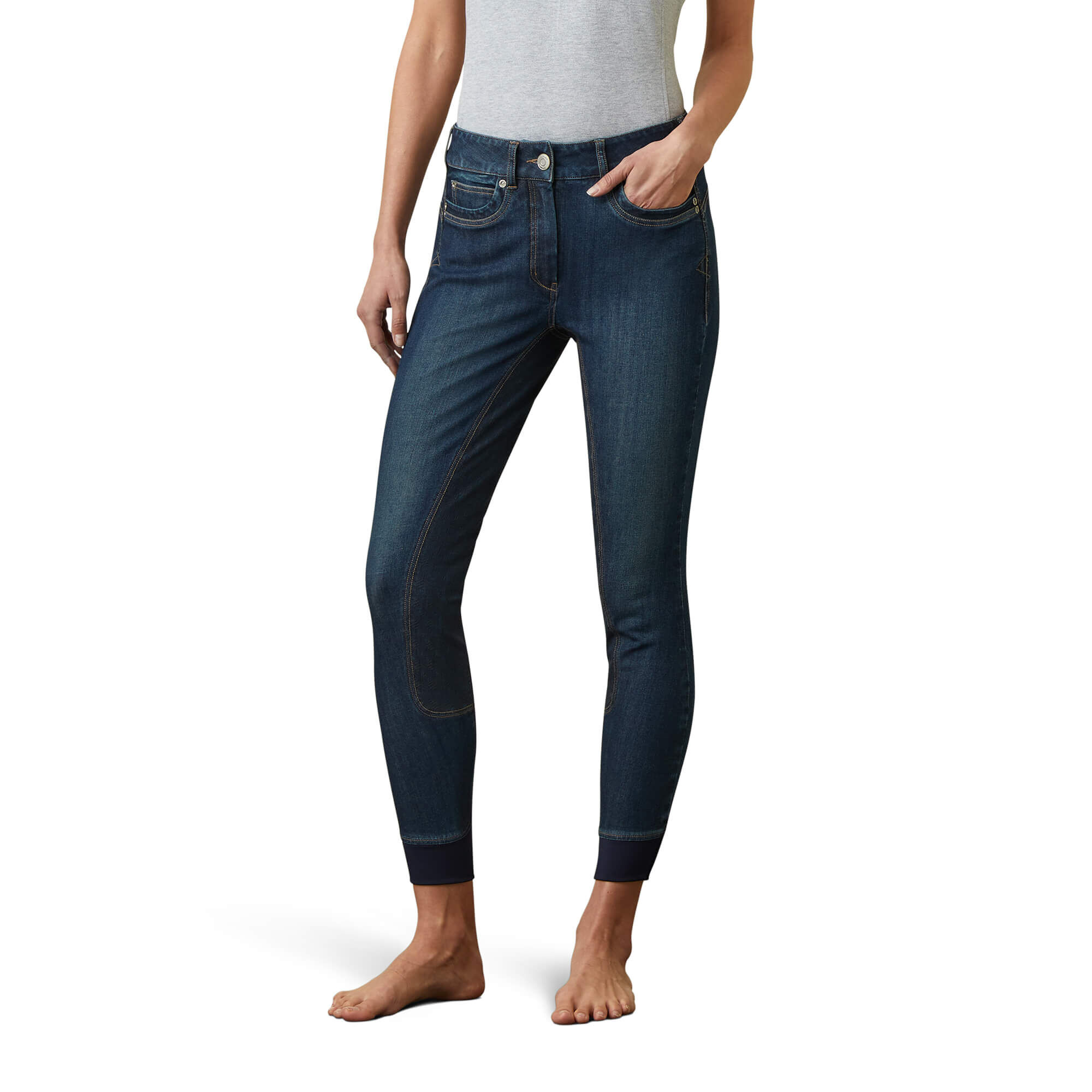 Women's Halo Denim Full Seat Riding Breech in Marine Cotton