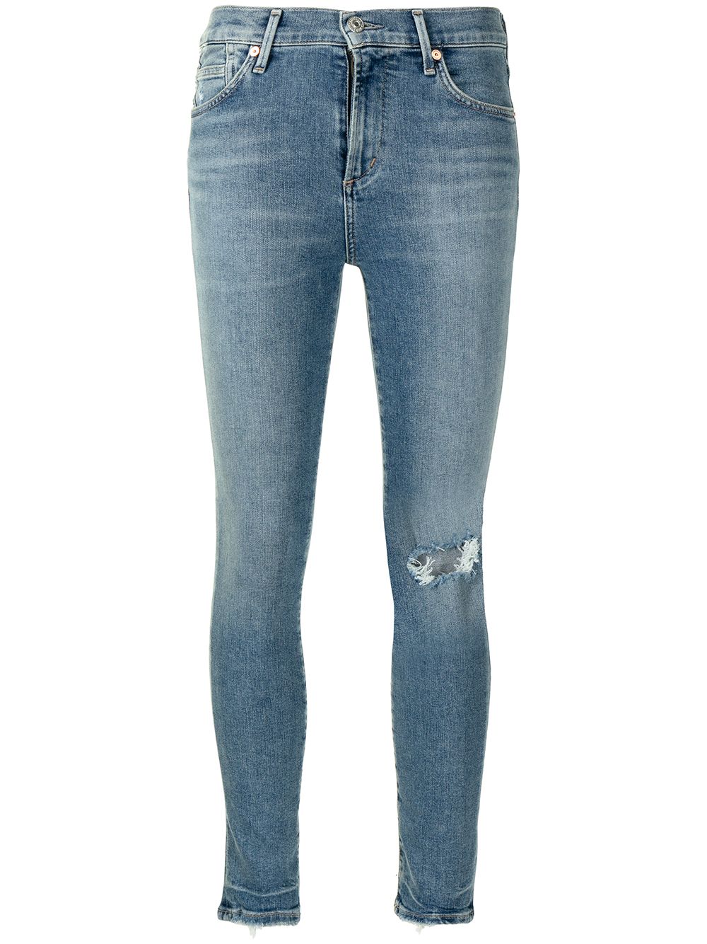 Cropped skinny cut jeans - Blue