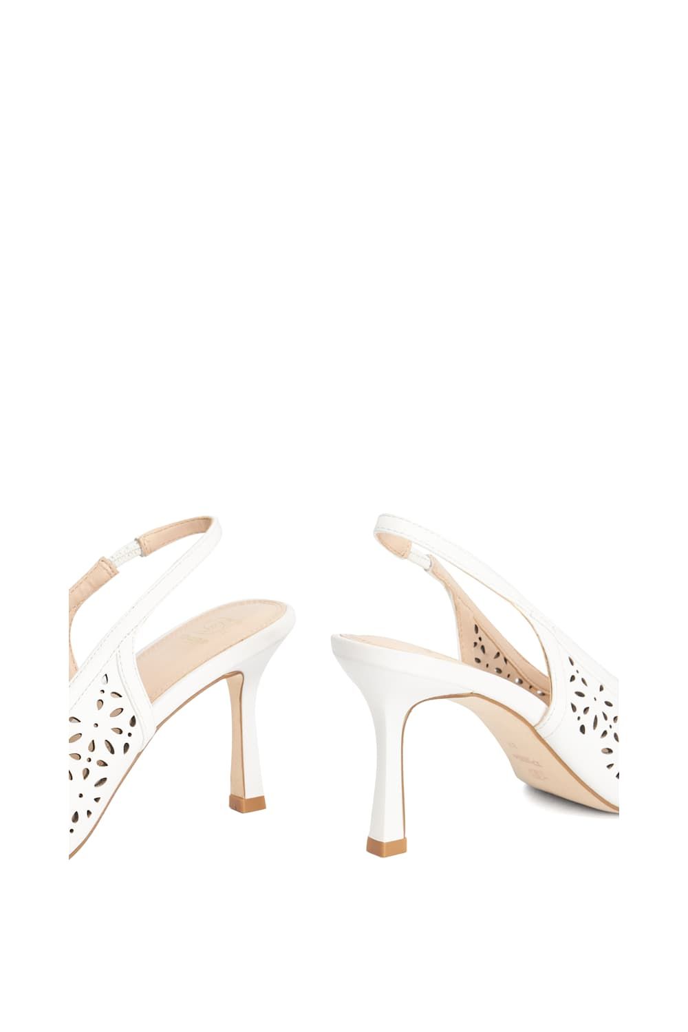 Dune London 'corfu' Leather Heeled Sandals In White