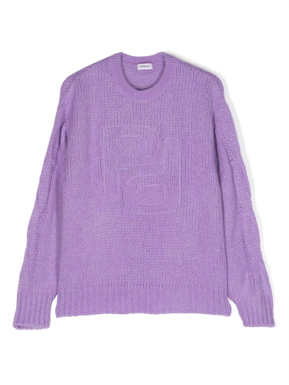 Logo-embroidered crew-neck jumper - Purple