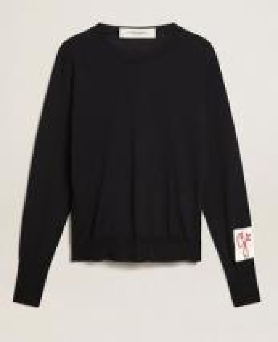Ripped-detailing wool jumper - Blue