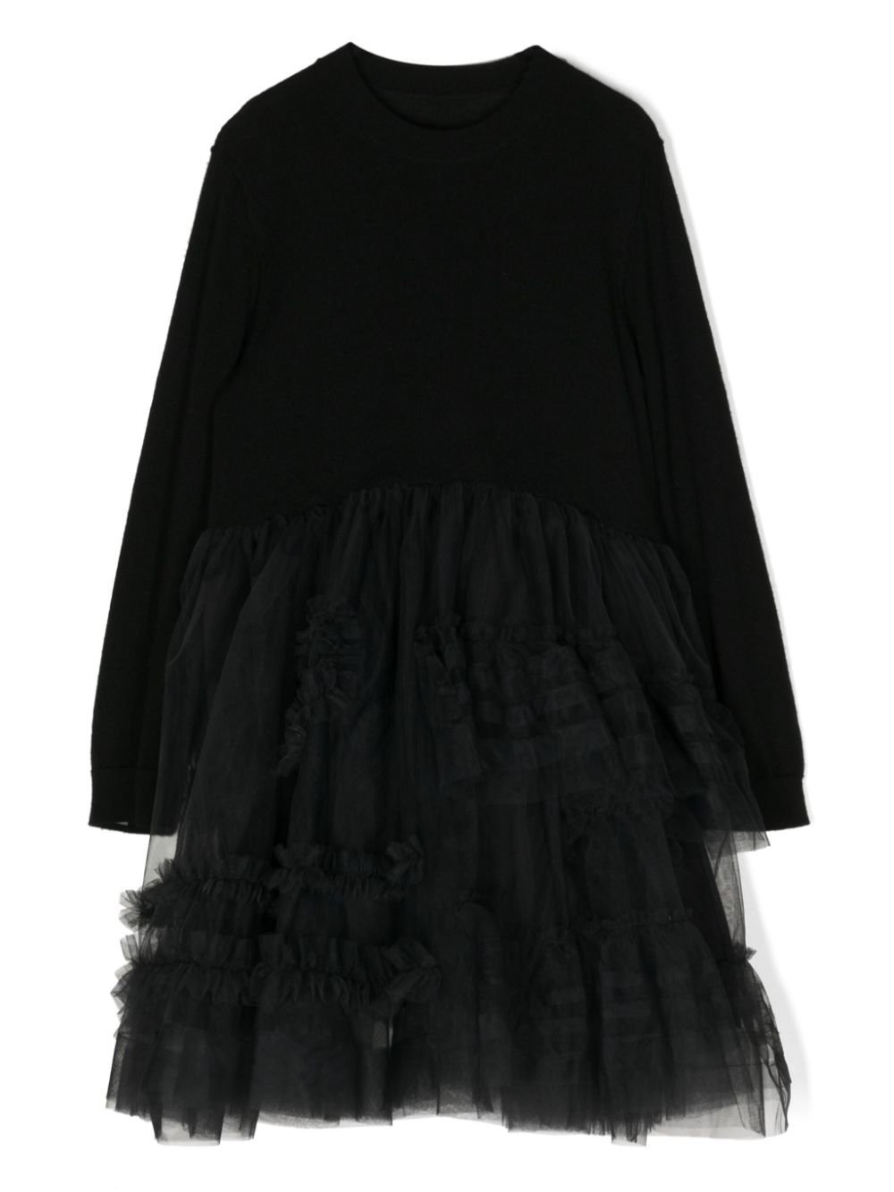 Wool sweatshirt dress - Black