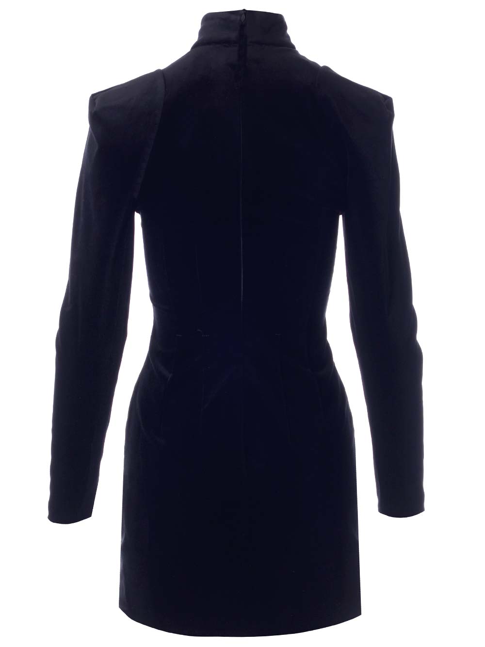 Velvet high-neck dress - Black