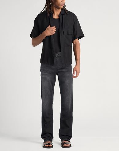 Man Jeans Black Size 28 Cotton, Elastane
