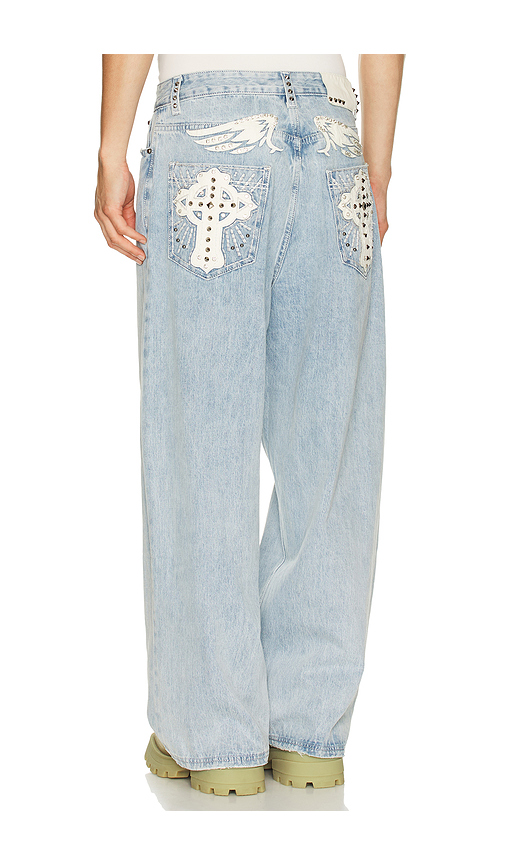 Jaded London Applique Cross XL Colossus Jeans in Blue. 36. Also , 30