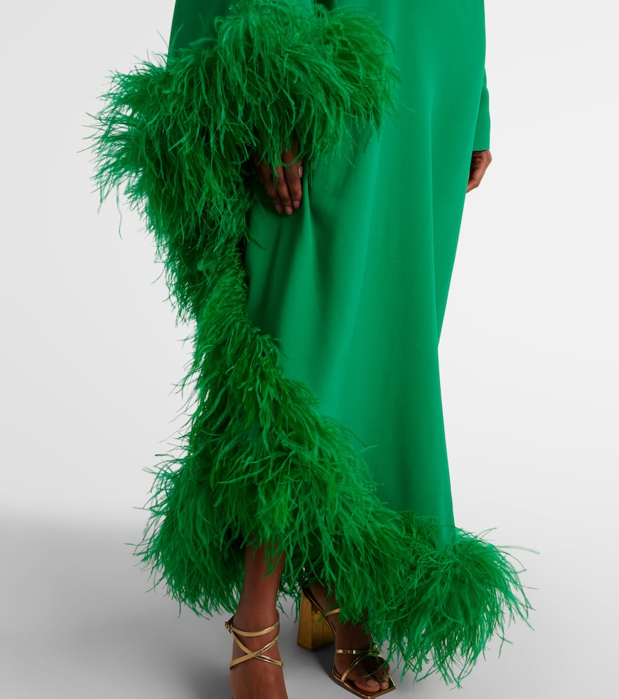 Ubud Extravaganza feather-trimmed gown