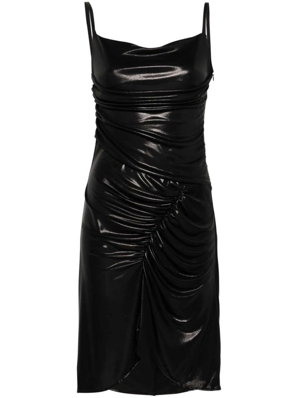 Panelled draped minidress - Black