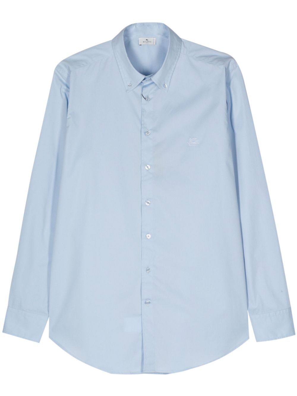 Pegaso-embroidered cotton shirt - Blue