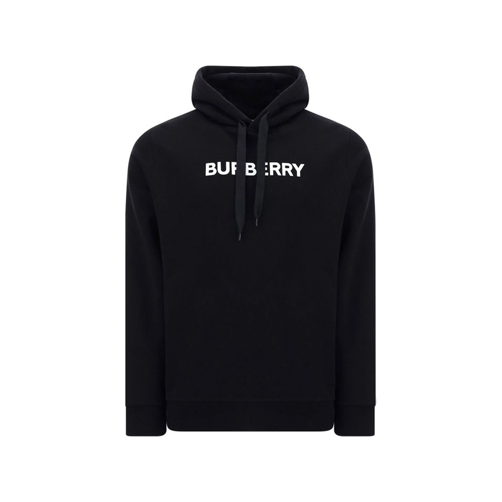 Logo-Print Cotton Hoodie — Black