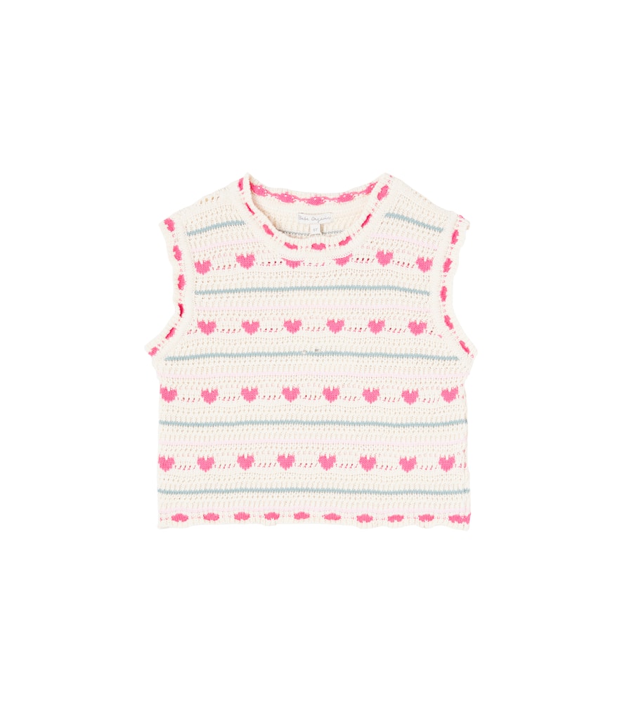Josie crochet cotton and wool vest