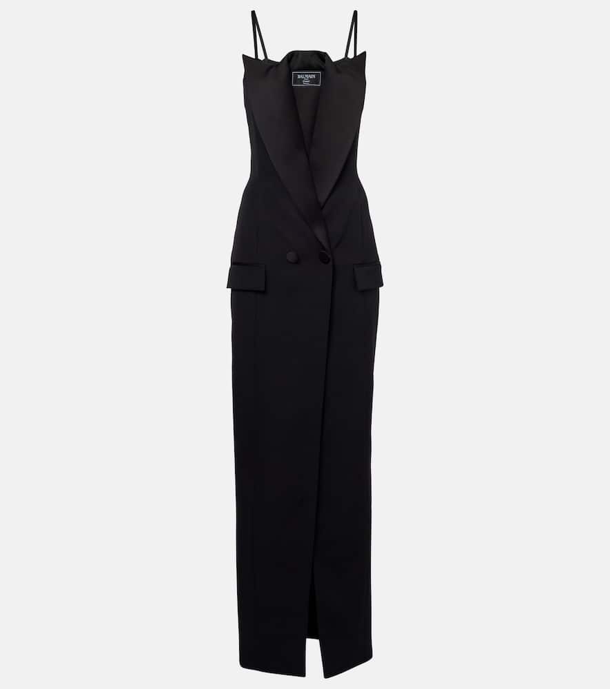 Wool grain de poudre gown