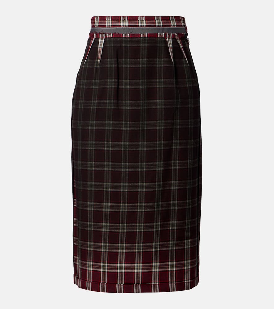 Checked pencil skirt