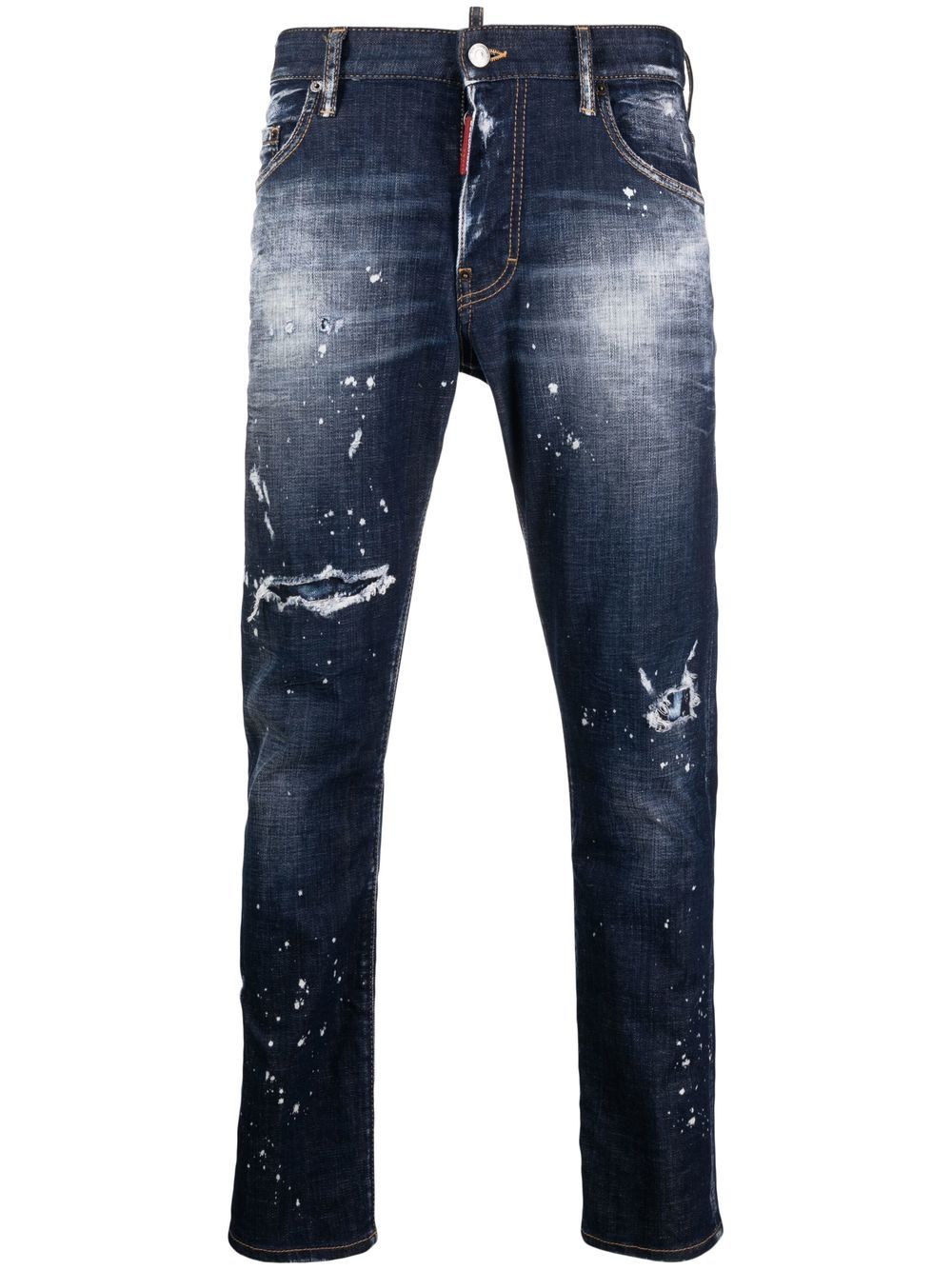 Distressed slim-cut jeans - Blue