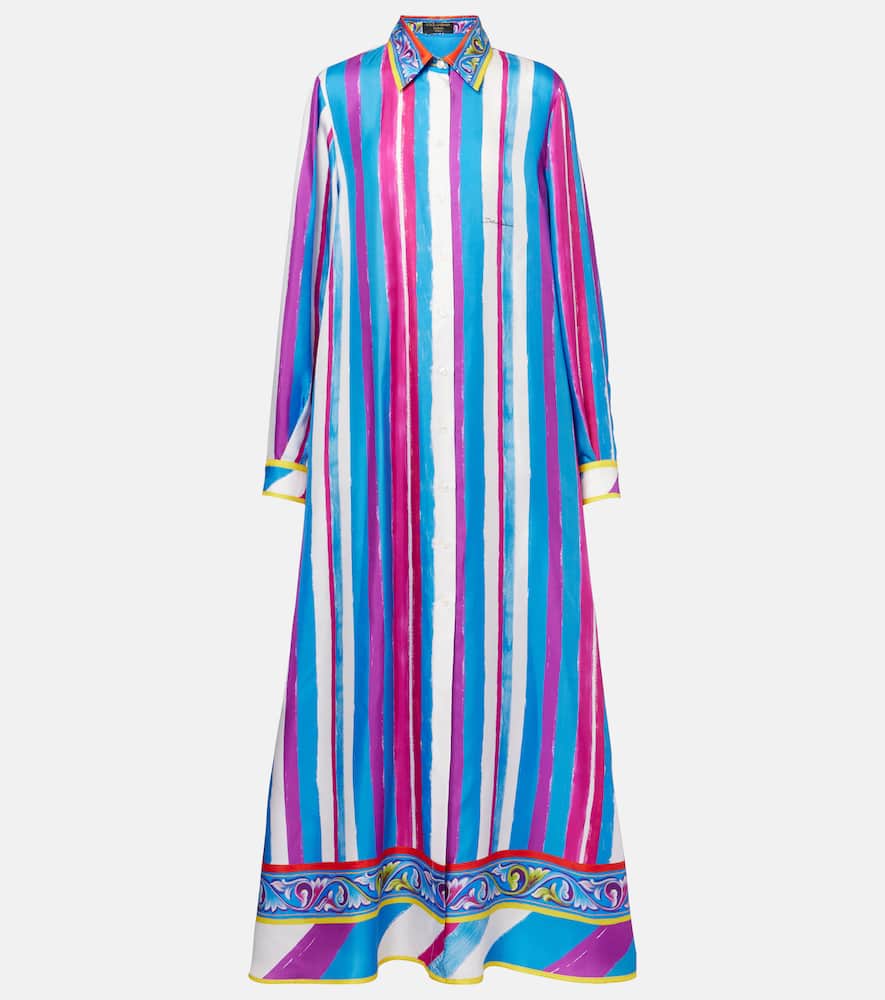 Striped silk kaftan