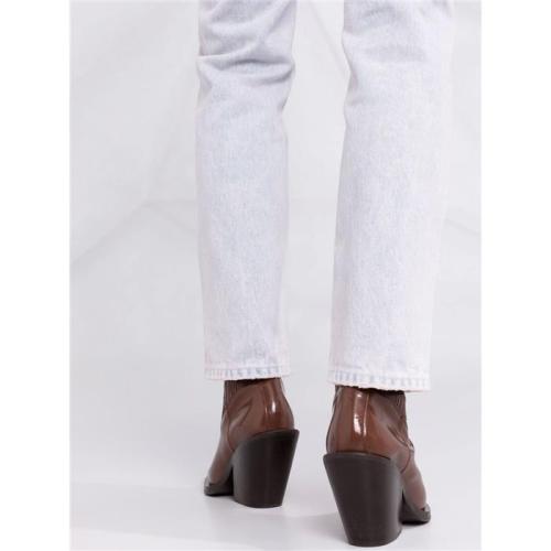 Bleached cropped jeans - Purple