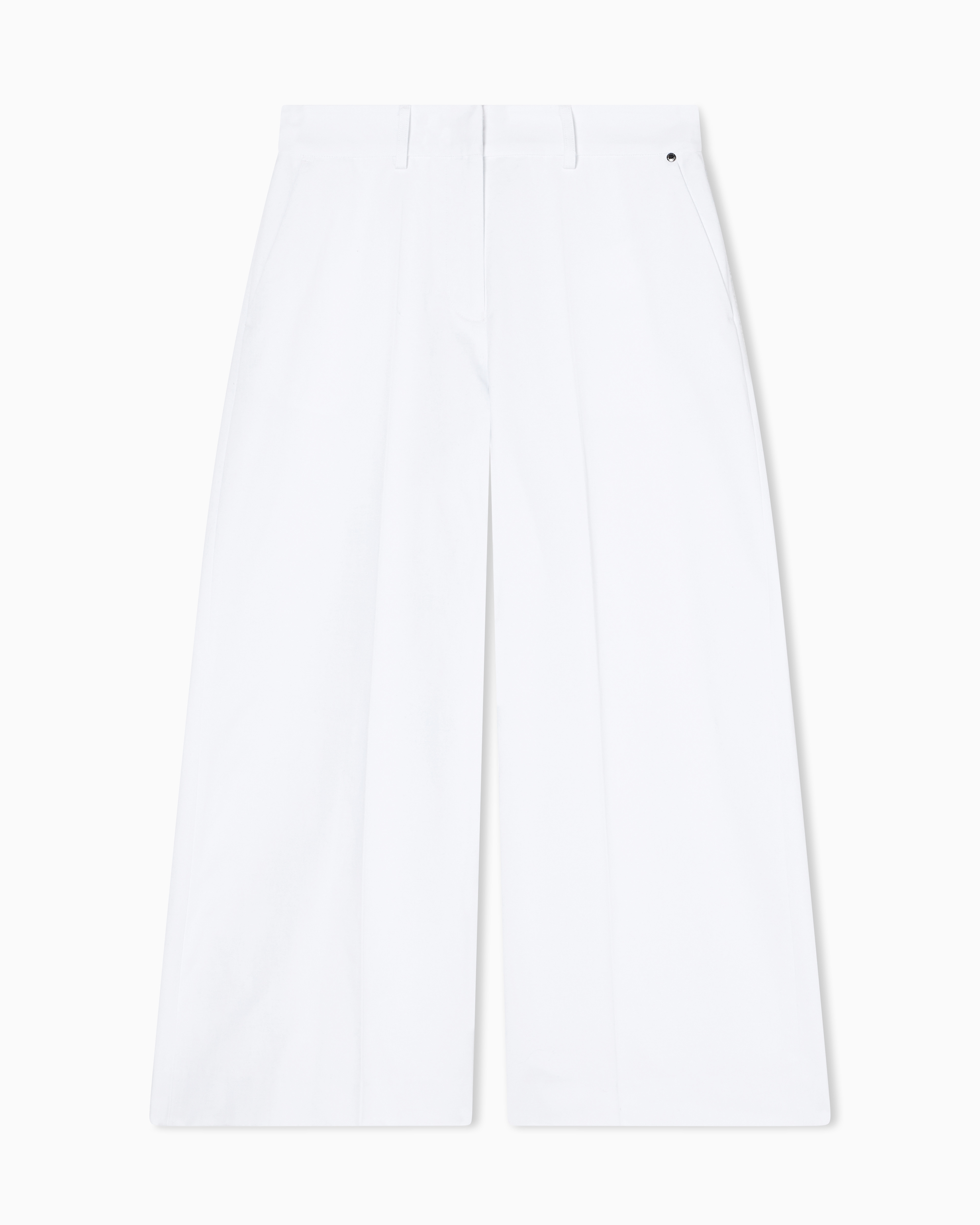 Cotton twill palazzo trousers