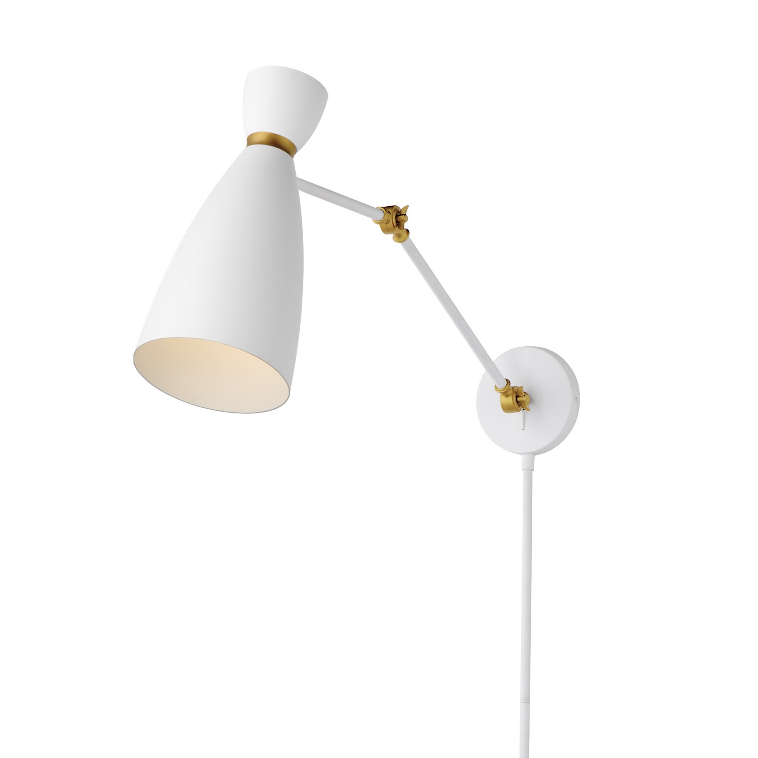 Carillon 1-Light Wall Sconce in White with Satin Bra