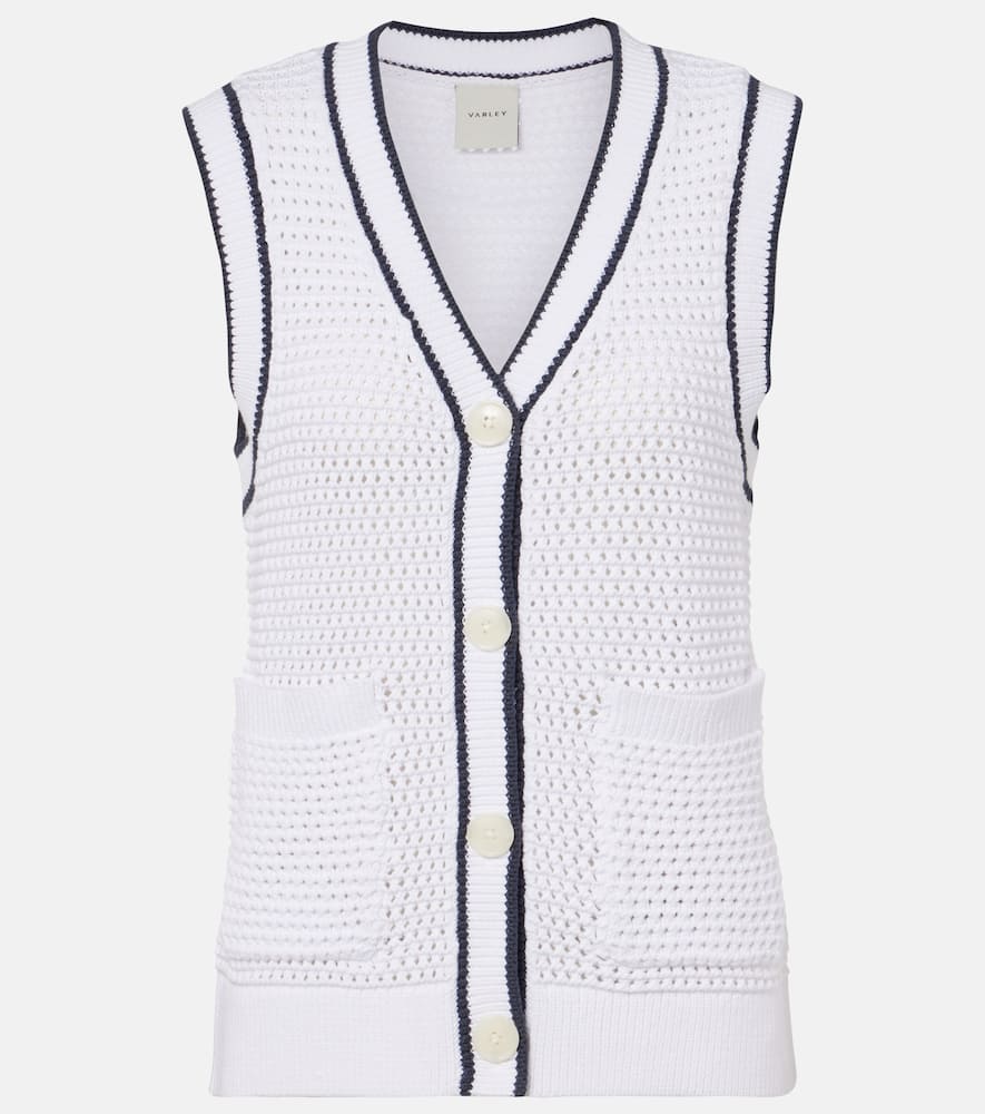 Leilani open-knit cotton-blend top