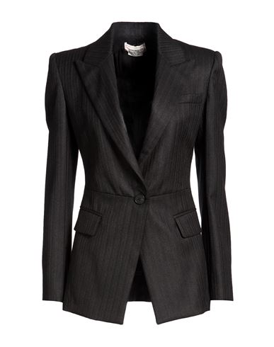 Woman Blazer Charcoal Size 10 Wool