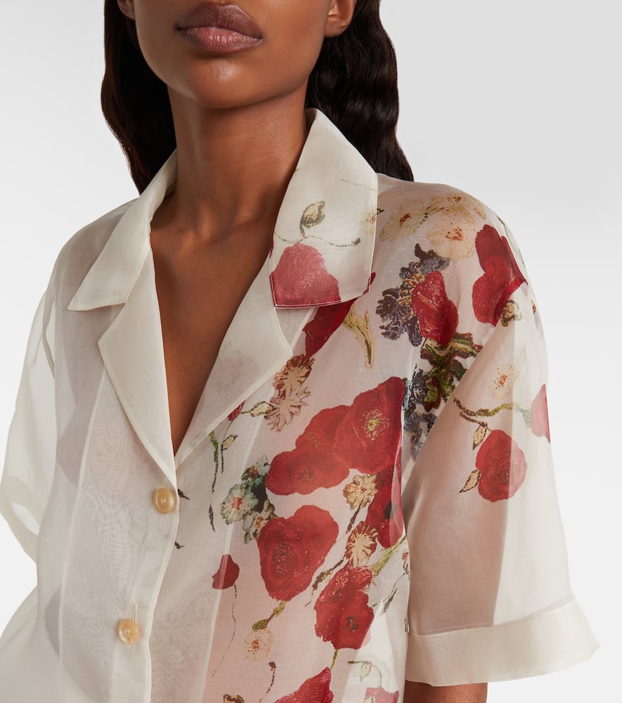 Riordan floral sheer silk organza shirt