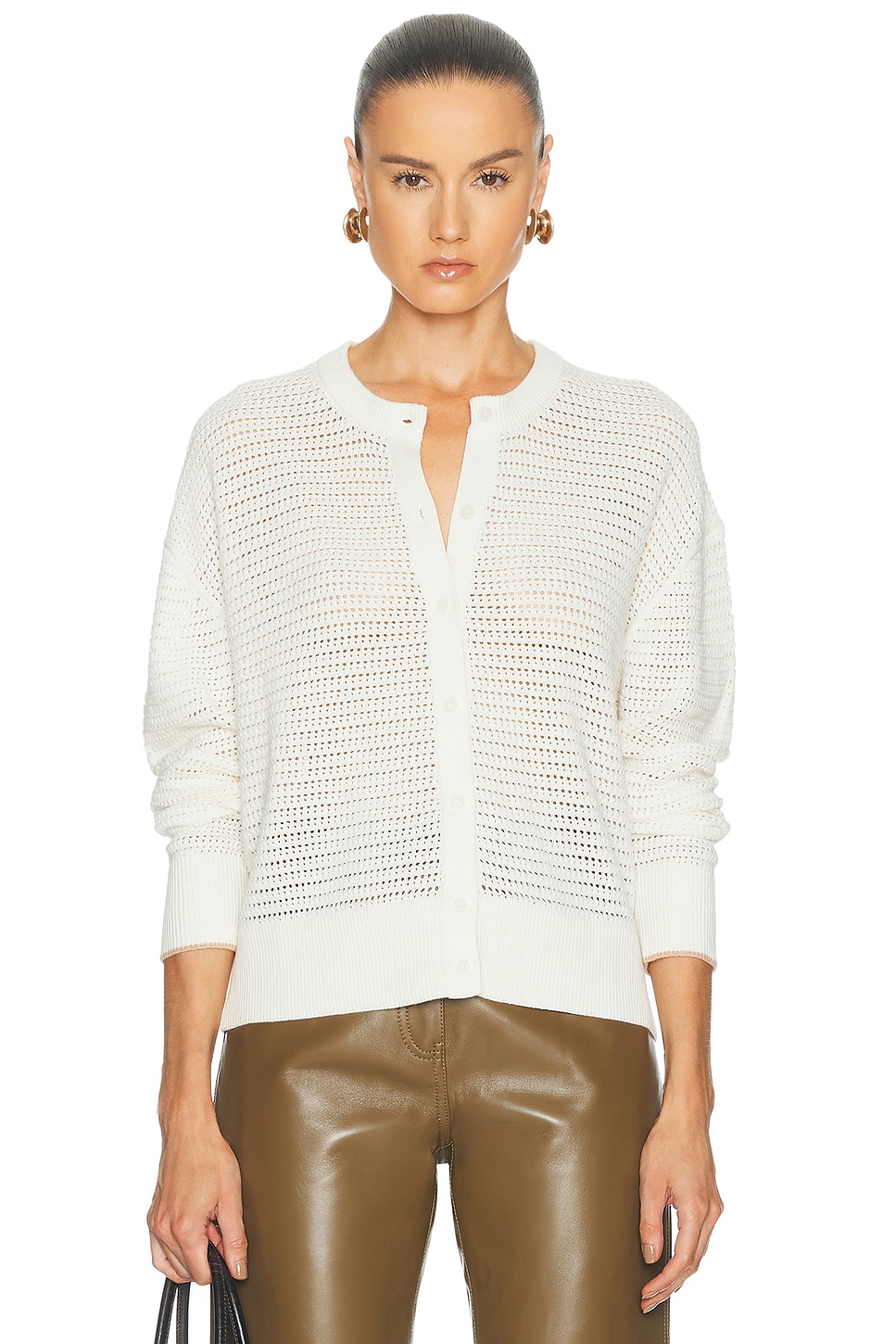 Varley Pembroke Knit Cardigan in Egret - White. S also in XS