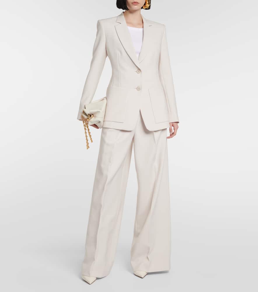 Single-breasted wool-blend blazer