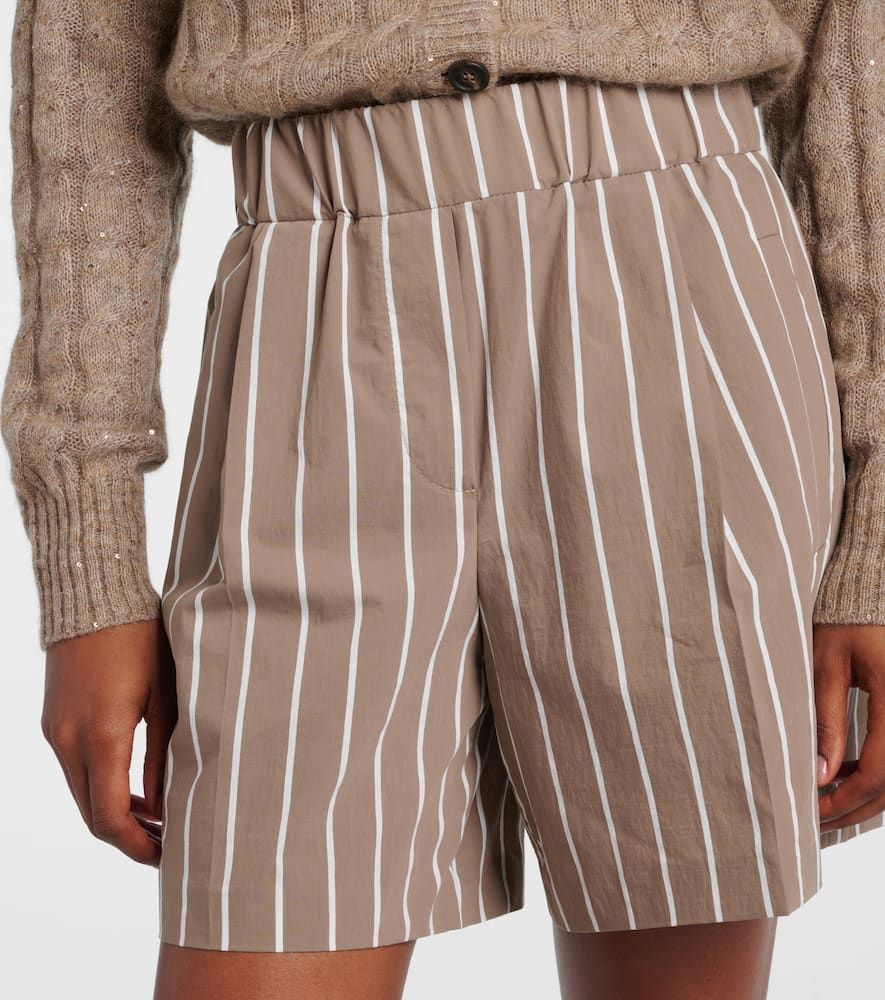 Striped cotton-blend Bermuda shorts