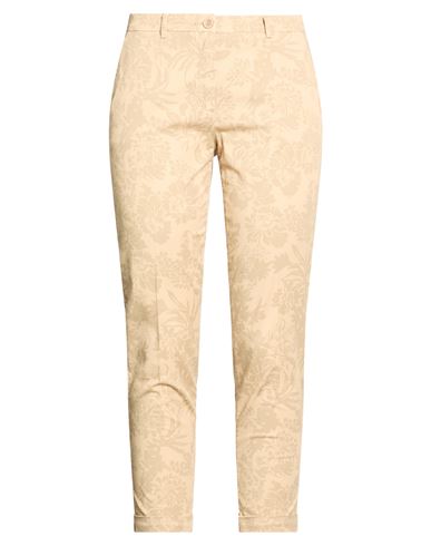 Woman Pants Beige Size 6 Cotton, Elastane