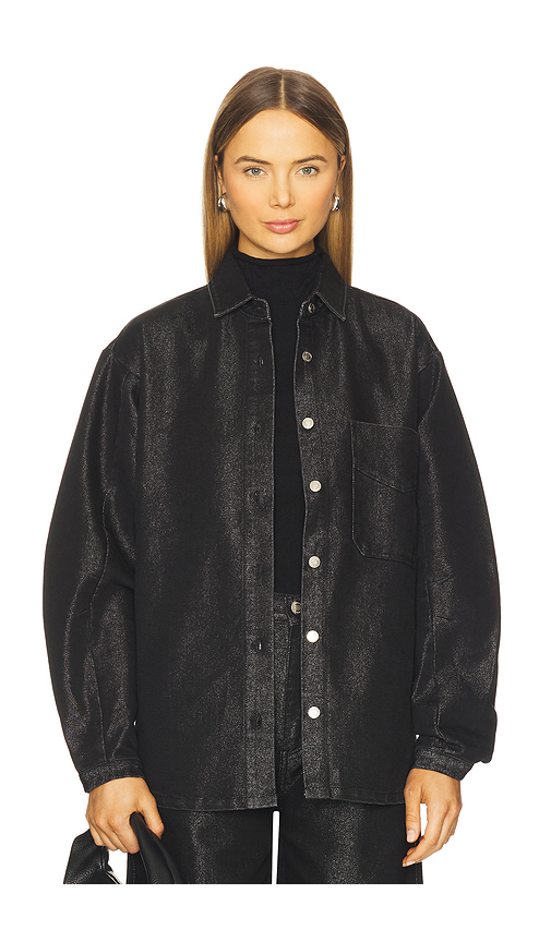 Hudson Jeans Barrel Shacket in Metallic Rinse. XS also in M