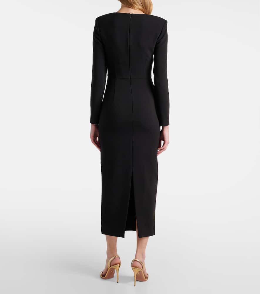 Asymmetric crêpe midi dress