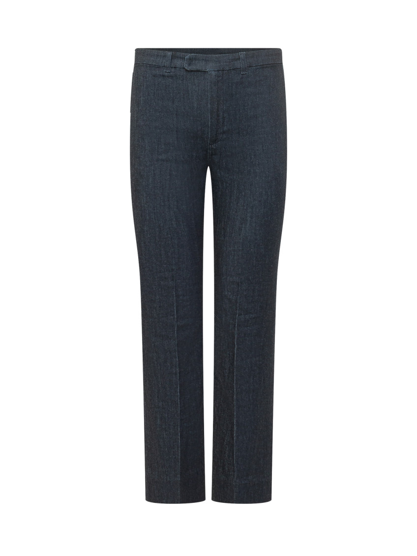 Blue Straight Mid Rise Jeans